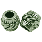 Tibetan Style Alloy European Beads, Cadmium Free & Nickel Free & Lead Free, Barrel, Antique Bronze, 11x10mm, Hole: 5mm(MLF10613Y-NF)