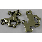 Tibetan Style Alloy Pendants, Horse, Antique Bronze, Lead Free & Cadmium Free, 15x20x2.5mm, Hole: 2mm(MLF1172Y)
