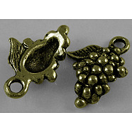 Tibetan Style Alloy Pendants, Cadmium Free & Nickel Free & Lead Free, Grape, Antique Bronze, 18x12mm, Hole: 2.5mm(MLF0741Y-NF)