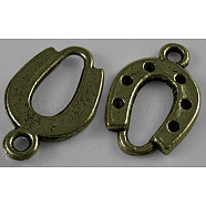 Tibetan Style Alloy Horseshoe Pendants, Lead Free and Cadmium Free, Antique Bronze, 17.5x11x3mm, Hole: 1.5mm(MLF1169Y)