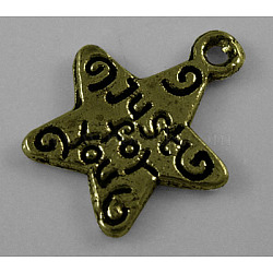 Tibetan Style Alloy Pendants, Antique Bronze Color, Lead Free & Cadmium Free, 14mm long, 11.5mm wide, 11mm thick, hole: 1mm(MLF1272Y)