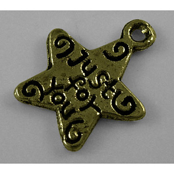 Tibetan Style Alloy Pendants, Antique Bronze Color, Lead Free & Cadmium Free, 14mm long, 11.5mm wide, 11mm thick, hole: 1mm