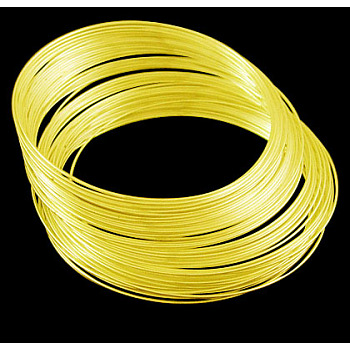 Steel Memory Wire, Golden Color, about 5.5cm inner diameter, 18 Gauge, 1mm wide, about 700 circles/1000g