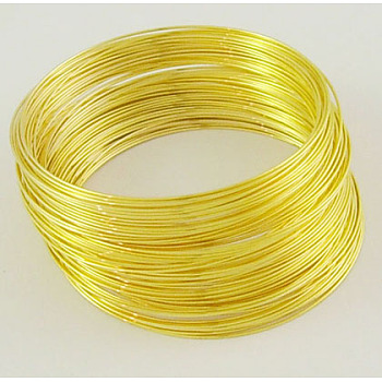 Steel Memory Wire, for Bracelet Making, Golden, 55mm, Wire: 0.6mm(22 Gauge), 2200 circles/1000g