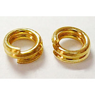 Iron Split Rings, Double Loops Jump Rings, Cadmium Free & Lead Free, Golden, 8mm in diameter, 1.6mm thick, about 7.2mm inner diameter, about 8600pcs/1000g(NFDJRG8MM)