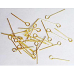 Nickel Free Iron Eye Pin, Golden, Size: about 0.7mm thick, 1.8cm long, hole: 2mm, about 16000pcs/1000g(NFEPG18mm)