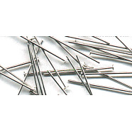 Iron Flat Head Pins, Cadmium Free & Nickel Free & Lead Free, Platinum, 26x0.75~0.8mm, 20 Gauge, 8400pcs/1000g, Head: 2mm(NFHP2.6cm)