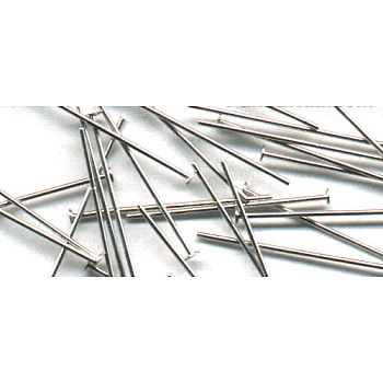 Iron Flat Head Pins, Cadmium Free & Nickel Free & Lead Free, Platinum, 24x0.75~0.8mm, about 8100pcs/1000g