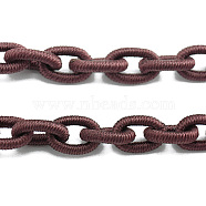 Handmade Silk Cable Chains Loop, Brown, 9.8~12x6.8~8.5x2mm, 25~27 inch(NFS037-03)