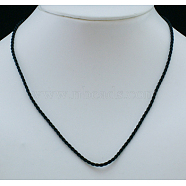 Silk Necklace Making, Black, about 2mm wide, 17 inch long(NFS153)
