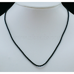 Silk Necklace Making, Black, about 2mm wide, 17 inch long(NFS153)