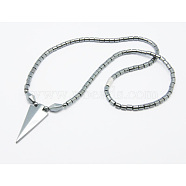 Non-Magnetic Synthetic Hematite Necklaces, with Turnbuckle, Gray, Size: about 20.2 inch(NJEW-Q167-1)