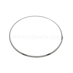 Brass Necklace Making, Rigid Necklaces, Platinum Color, Size: necklace: about 128mm inner diameter, wire: about 3mm(NJEW-H080-N)