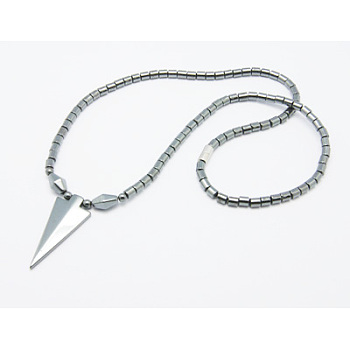 Non-Magnetic Synthetic Hematite Necklaces, with Turnbuckle, Gray, Size: about 20.2 inch