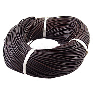 Cowhide Leather Cord, Leather Jewelry Cord, Coffee, 1.2mm thick(NPS002Y-1)