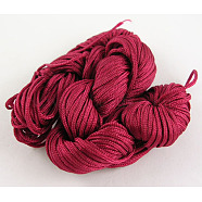 Nylon Thread, Nylon Jewelry Cord for Custom Woven Bracelets Making, Medium Violet Red, 1mm, 28m/batch(NT022)