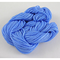 Nylon Braided Cord, Chinese Knotting Cord for Bracelet Jewelry Making Macrame Craft, Nylon Jewelry Cord for Custom Woven Bracelets Making, Royal Blue, 1mm, 28m/batch(NT012)