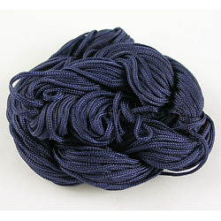 Nylon Thread, Nylon Jewelry Cord for Custom Woven Bracelets Making, Dark Blue, 1mm, 28m/batch(NT014)