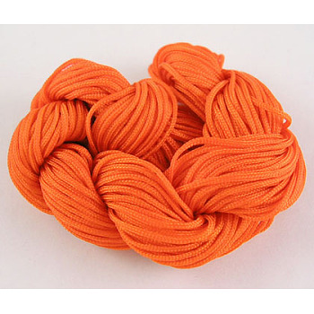 Nylon Thread, Nylon Jewelry Cord for Custom Woven Bracelets Making, Orange, 1mm, 28m/batch