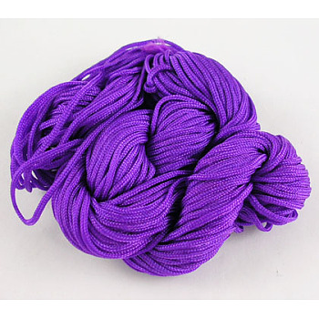 Nylon Thread, Nylon Jewelry Cord for Custom Woven Bracelets Making, Dark Violet, 1mm, 28m/batch