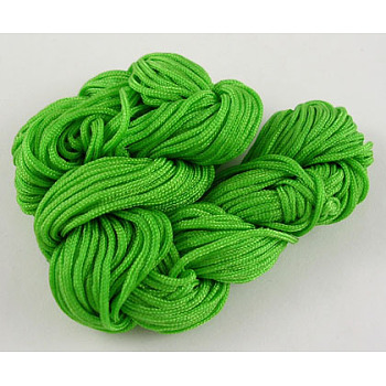 Nylon Thread, Nylon Jewelry Cord for Custom Woven Bracelets Making, Light Green, 1mm, 28m/batch