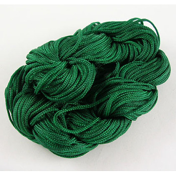 Nylon Thread, Nylon Jewelry Cord for Custom Woven Bracelets Making, Dark Green, 1mm, 28m/batch