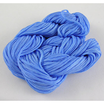Nylon Braided Cord, Chinese Knotting Cord for Bracelet Jewelry Making Macrame Craft, Nylon Jewelry Cord for Custom Woven Bracelets Making, Royal Blue, 1mm, 28m/batch
