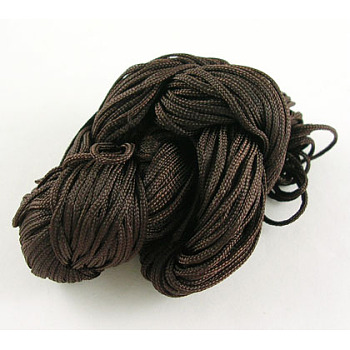 Nylon Thread, Nylon Jewelry Cord for Custom Woven Bracelets Making, Coffee, 1mm, 28m/batch