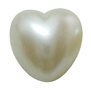 Lovers Day Gift Ideas Acrylic Cabochons, Imitated Pearl Style, Heart, White, Size: about 8mm wide, 8mm long, 3.5mm thick(OACR-H007)