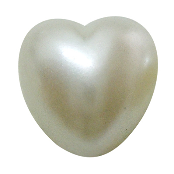 Lovers Day Gift Ideas Acrylic Cabochons, Imitated Pearl Style, Heart, White, Size: about 8mm wide, 8mm long, 3.5mm thick