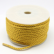 Polyester Cord, Twisted Cord, Gold, 3mm, 20yards/roll(OCOR-H002-2-1)