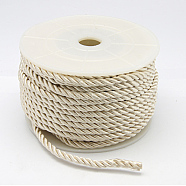 Polyester Cord, Twisted Cord, Beige, 3mm, 20yards/roll(OCOR-H002-7-1)