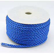 Polyester Cord, Twisted Cord, Blue, 3mm, 20yards/roll(OCOR-H002-8-1)