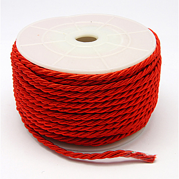 Polyester Cord, Twisted Cord, Red, 3mm, 20yards/roll