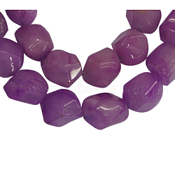 Natural Jade Beads Strands, Faceted Nuggets, Dyed, about 8mm wide, 10mm long, hole: 1mm, 47 pcs/strand, 15.5 inch(OGEM-10X8-1)