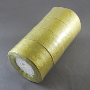 Glitter Metallic Ribbon, Sparkle Ribbon, DIY Material for Organza Bow, Double Sided, Goldenrod, 2 inch(50mm), 25yards/roll(22.86m/roll), 4rolls/set(ORIB-50mm-G)