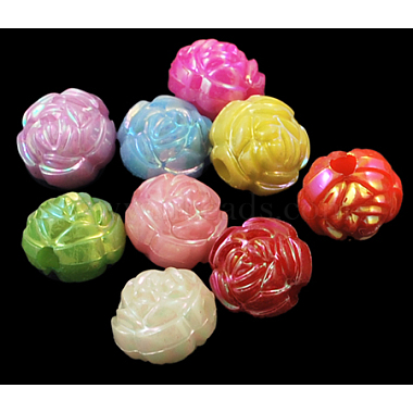 12mm Mixed Color Flower Acrylic Charms
