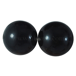 Imitated Pearl Acrylic Beads, Round, Black, 16mm, Hole: 2mm, about 50pcs/115g(PACR-16D-5-1)