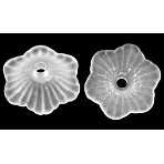 Transparent Acrylic Beads, Frosted, Flower, White, 11mm in diameter, 4mm thick, hole: 2mm, about 3500pcs/500g(PAF087Y-9)