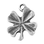 Alloy Pendants, Cadmium Free & Nickel Free & Lead Free, Clover, Antique Silver, 16x16x2mm, Hole: 1mm(PALLOY-A18725-AS-FF)
