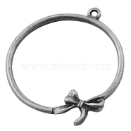 Alloy Pendants, Lead Free and Cadmium Free and Nickel Free, Ring, Antique Silver, about 29mm in diameter, 1.5mm thick, hole: 2mm(PALLOY-EA11095Y-AS-NF)