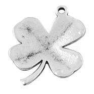Tibetan Style Alloy Pendants, Cadmium Free & Nickel Free & Lead Free, Clover, Antique Silver, 25x20x1.5mm, Hole: 1.5mm(PALLOY-EA11612Y-AS-NF)