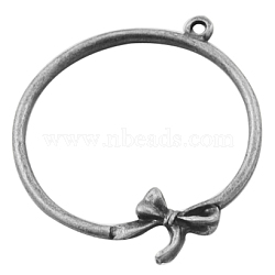 Alloy Pendants, Lead Free and Cadmium Free and Nickel Free, Ring, Antique Silver, about 29mm in diameter, 1.5mm thick, hole: 2mm(PALLOY-EA11095Y-AS-NF)