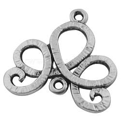 Alloy Links, Lead Free & Cadmium Free & Nickel Free, Flower, Antique Silver Color, 21x21x1.5mm, Hole: 1mm(PALLOY-EA11609Y-AS-NF)