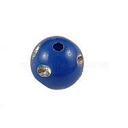 Opaque Acrylic Beads, Metal Enlaced, Round, Royal Blue, 8mm, Hole: 2mm, about 2300pcs/500g(PB21P9481-6)