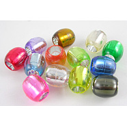 Transparent Acrylic Beads, Barrel, Mixed Color, 12~13x12mm, Hole: 6.5mm, about 660pcs/500g(PB22P9020)