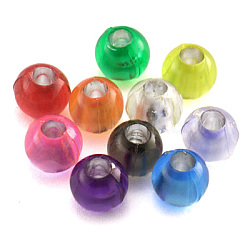 Transparent Acrylic Round Beads, Mixed Color, 8mm, Hole: 3.5mm, about 2400pcs/500g(PB22P9028)