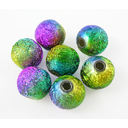 Spray Painted Acrylic Beads, Matte Style, Colorful, 10mm, hole: 1.9mm, about 1000pcs/500g(PB25P9285)
