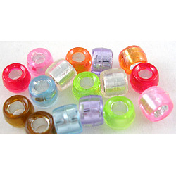 Transparent Acrylic Beads, Drum, Mixed Color, 6x5x6mm, Hole: 2.5mm, about 5800pcs/500g(PB9013)