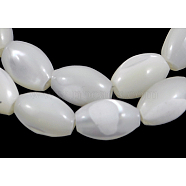 Natural Trochid Shell/Trochus Shell Beads Strands, Rice, Seashell Color, about 7mm long, 4mm thick, hole: 0.5mm, 59pcs/Strand(PBB513Y)